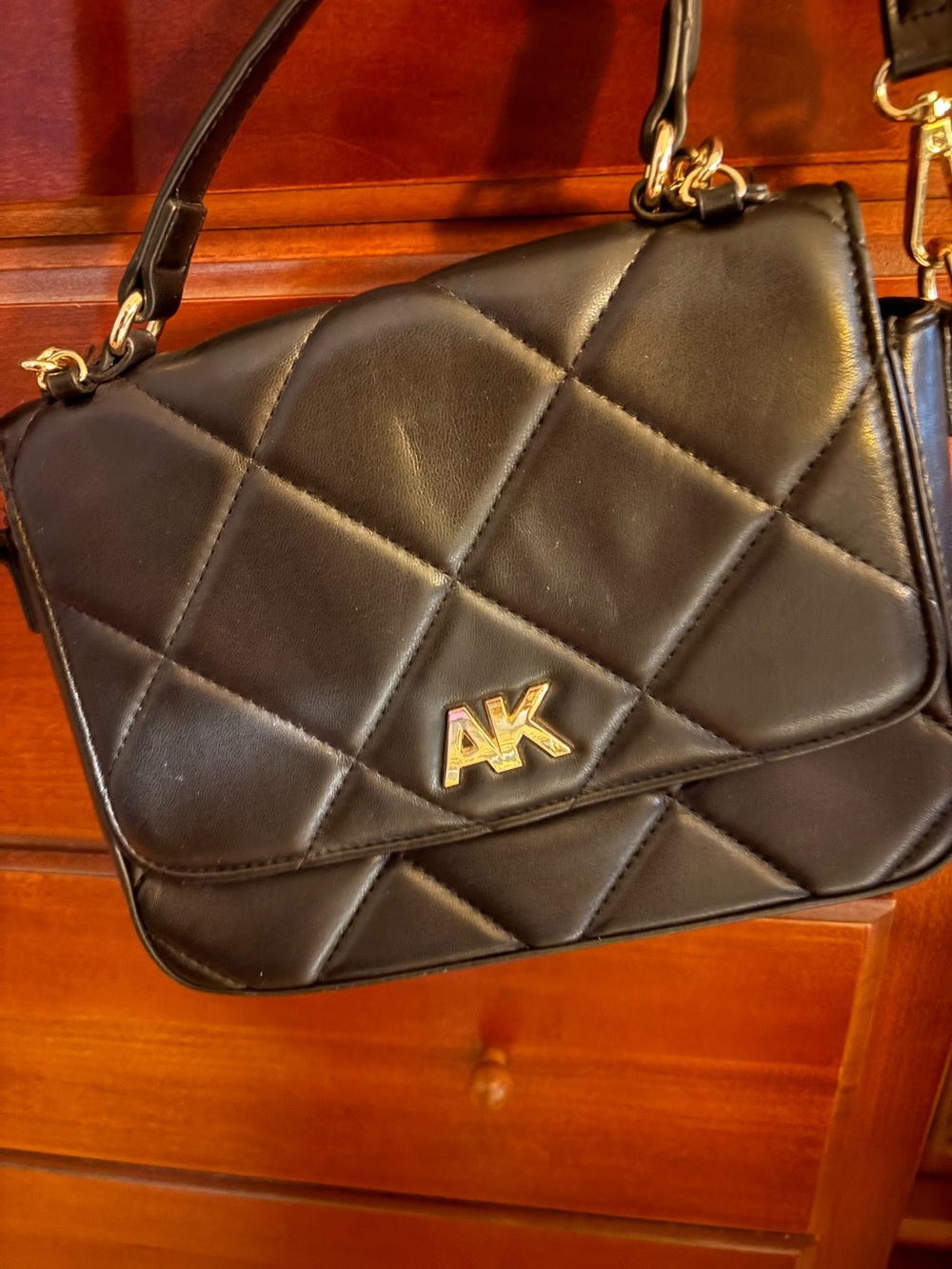 Anne Klein Quilted Black Shoulder Bag